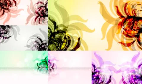 Set for floral background Stock Illustration
