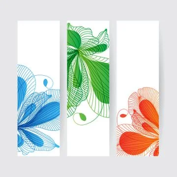 Set of floral banners Stock Illustration