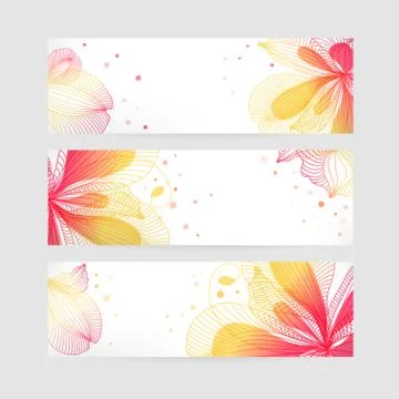 Set of floral banners Stock Illustration