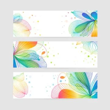 Set of floral banners Stock Illustration