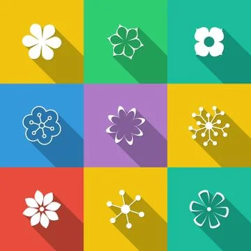 Set of Floral Buttons Stock Illustration