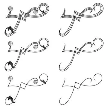 Set of floral corner design elements 스톡 일러스트