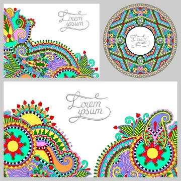 Set of floral decorative background, CD design, brochure, busine Stock Illustration