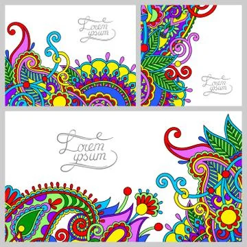 Set of floral decorative background, template frame design for c Stock-Illustration