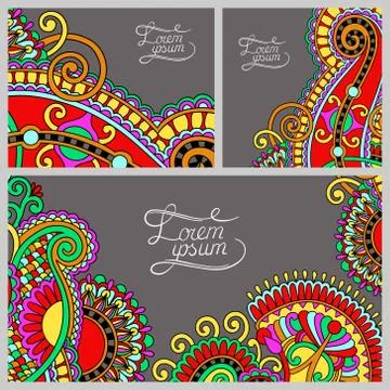 Set of floral decorative background, template frame design for c Stock-Illustration