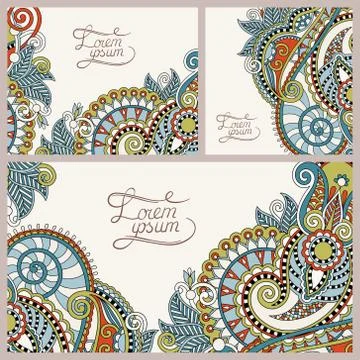 Set of floral decorative background, template frame design for c Stock Illustration