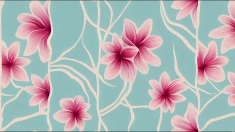 Set of floral design elements. Seamless animations, seamless borders, Stock Footage 220121748