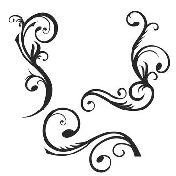 Set of Floral Design Elements, Vector Illustration Illustrazione stock