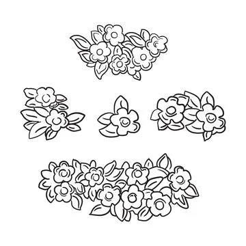 Set of floral elegant baroque design elements vector illustration Stock Illustration