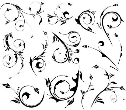 Set Floral element Stock Illustration