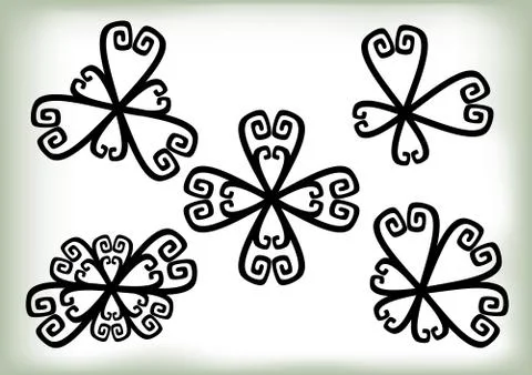 Set of floral elements on a white background. EPS10 vector illustration Stock Illustration