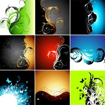 Set of floral frames Illustrazione stock