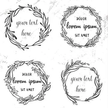 SET of floral frames Stock Illustration