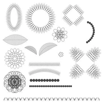 Set of Floral Graphic Design Elements Set of Floral Graphic Design Element... 写真素材