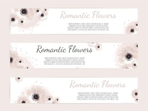 Set of floral labels Stock Illustration