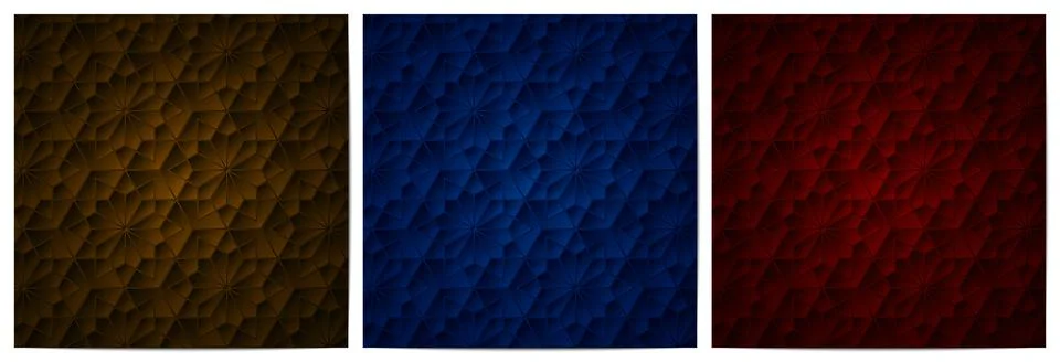 Set of floral pattern background with geometric design Stock Illustration