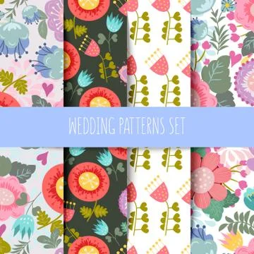 Set  Floral pattern Stock Illustration