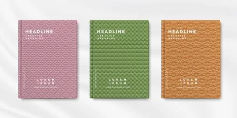 Set of floral seamless pattern book cover template background design Stock Illustration