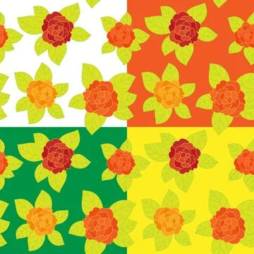 Set of Floral seamless pattern Set of Floral seamless pattern. Art vector ... Foto stock