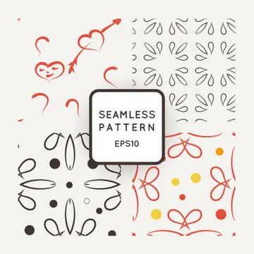 Set of floral seamless patterns Stock Illustration