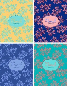 Set of floral seamless patterns Illustrazione stock