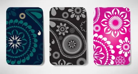 Set of flower cards Illustrazione stock