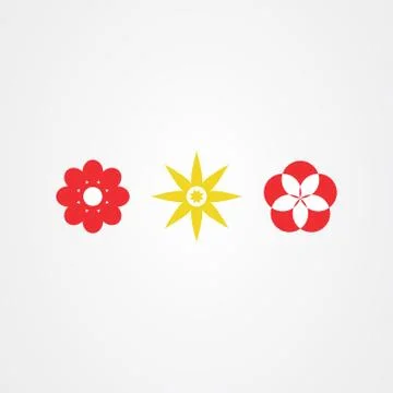 Set of flower icon logo vector Illustrazione stock
