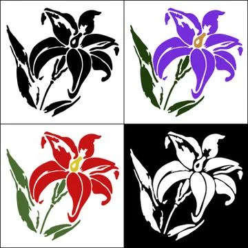 Set of flower Stock Illustration
