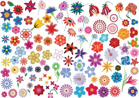 Set of flowers Stock Illustration