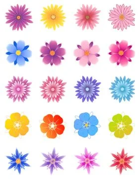 Set of flowers Stock Illustration