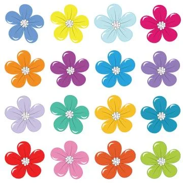 Set of flowers Stock Illustration