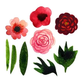 Set of flowers Stock Illustration