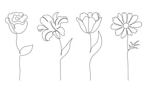Set of flowers Stock Illustration