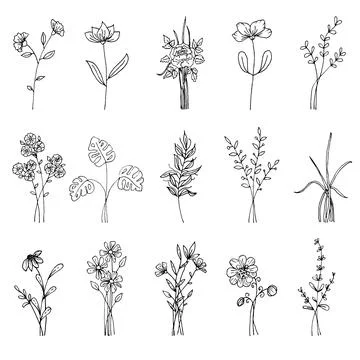Set of flowers Stock Illustration
