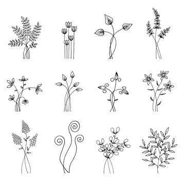 Set of flowers Stock Illustration