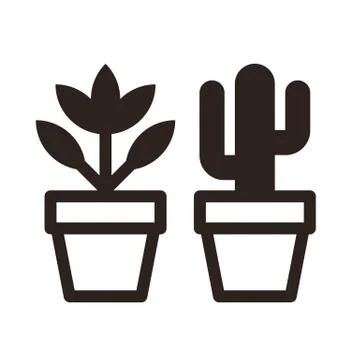 Set of flowers in pots Illustrazione stock