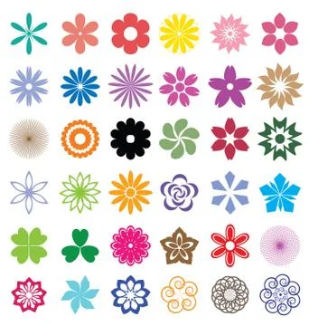 Set of flowers vector Illustrazione stock