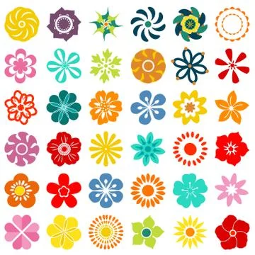 Set of Flowers-Vector Illustration Stock Illustration