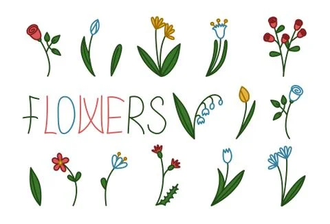 Set of flowers. Vector illustration Stock-Illustration
