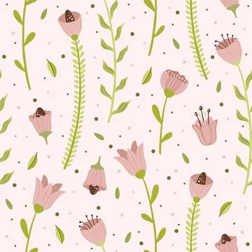 Set of Flowers Vector Seamless Pattern. Pattern for fashion and print. Stock Illustration