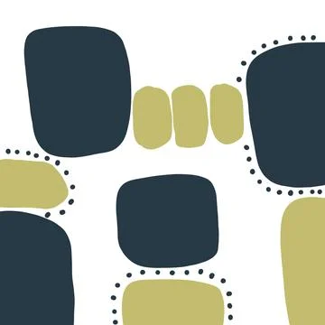 A set of flowing abstract shapes in a minimalistic design and pastel blue col Stock Illustration