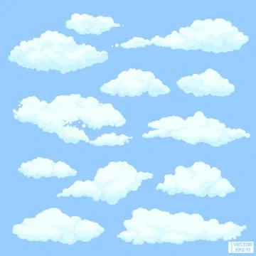 Set of fluffy clouds Stockillustratie