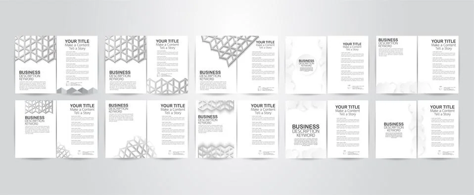 Set of flyer design with polygon structure and copy space. Vector illustratio Stock Illustration