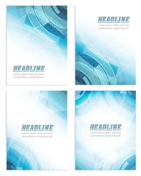 Set of flyer or brochure template, corporate banner, abstract technology desi Stock Illustration