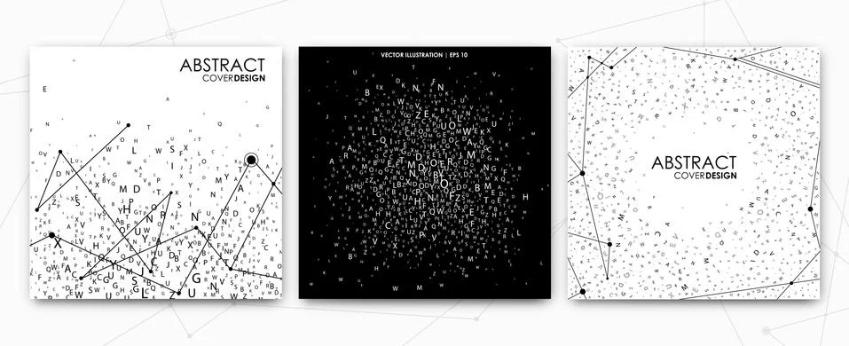 Set of flyers with abstract line pattern Stock Illustration