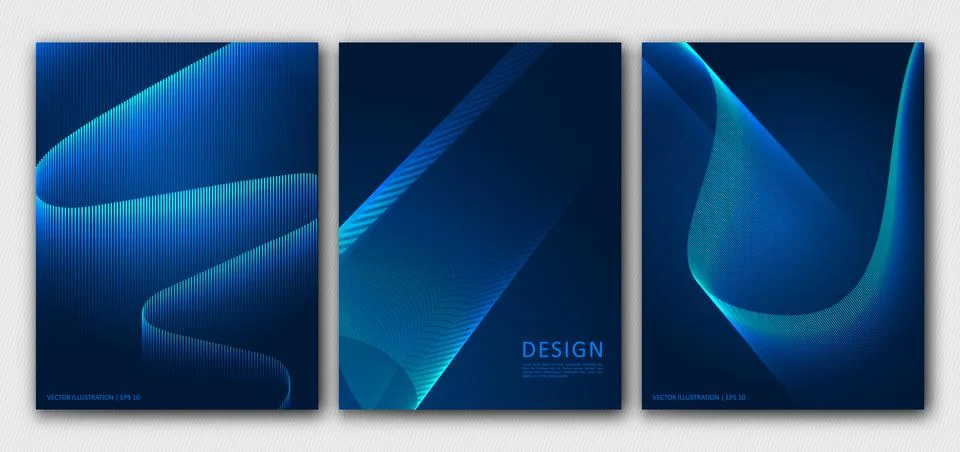 Set of flyers with abstract outline pattern イラスト素材