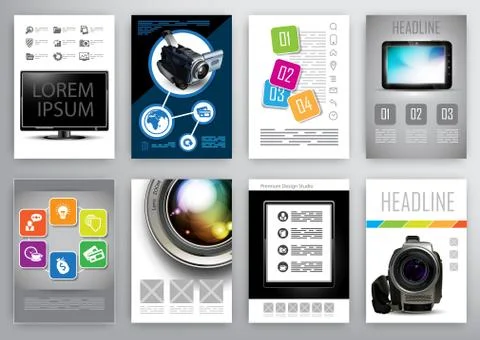 Set of flyers design template Stock Illustration