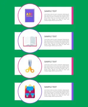 Set of Flyers Different Objects in Circles Vector Stock Illustration