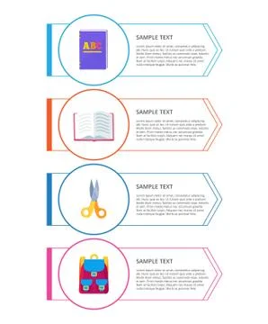 Set of Flyers Different Objects in Circles Vector Stock Illustration