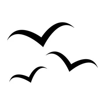Set of flying bird design, nature freedom flock sign, vector illustration Stock Illustration